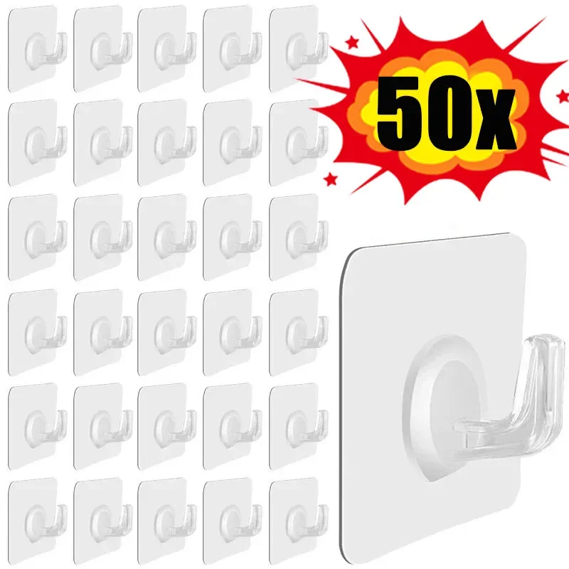 Kitchen Gadgets Rack - 5-50 pçs transparente auto adesivo ganchos