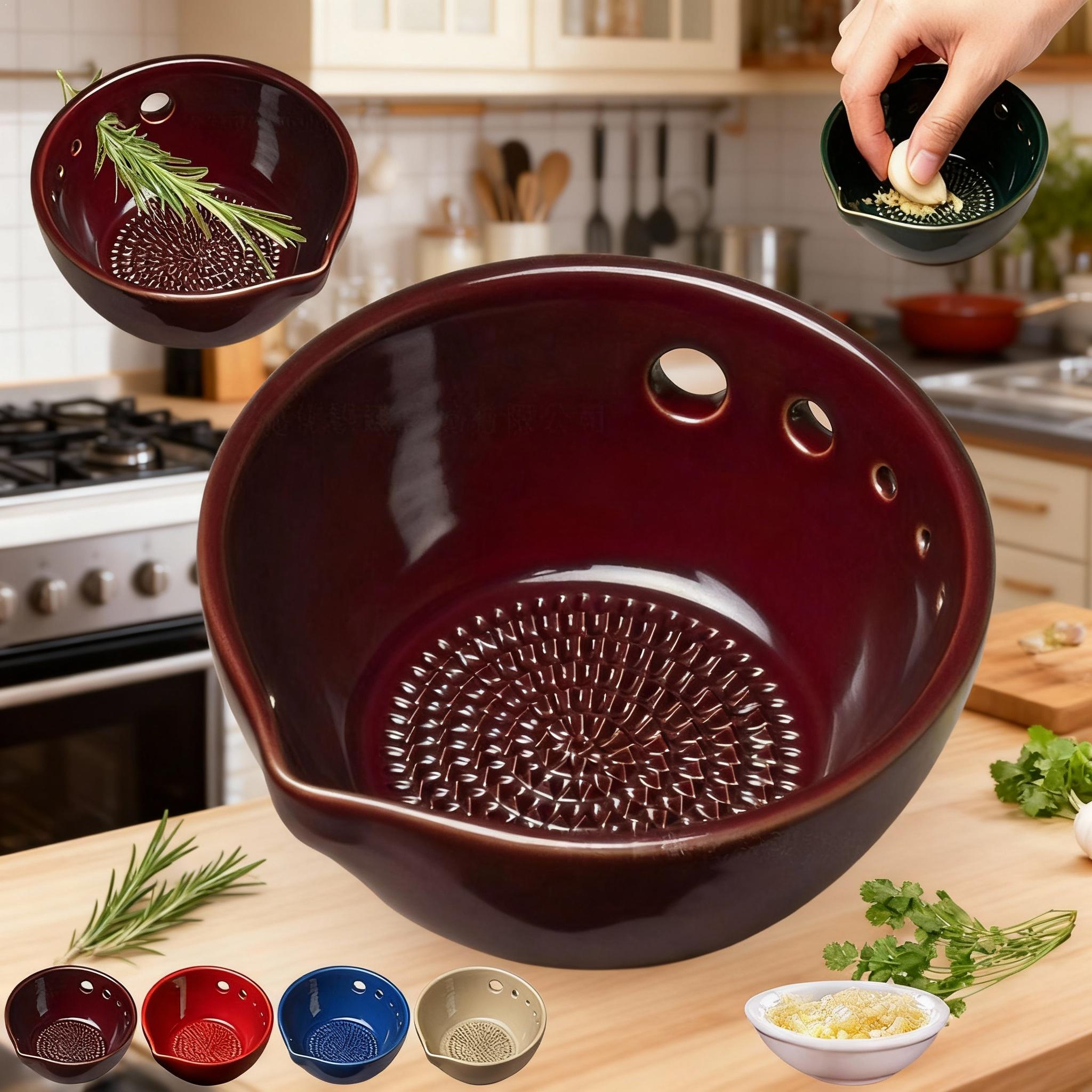 Kitchen Gadgets Save Time - Ralador de alho artesanal cerâmica erva