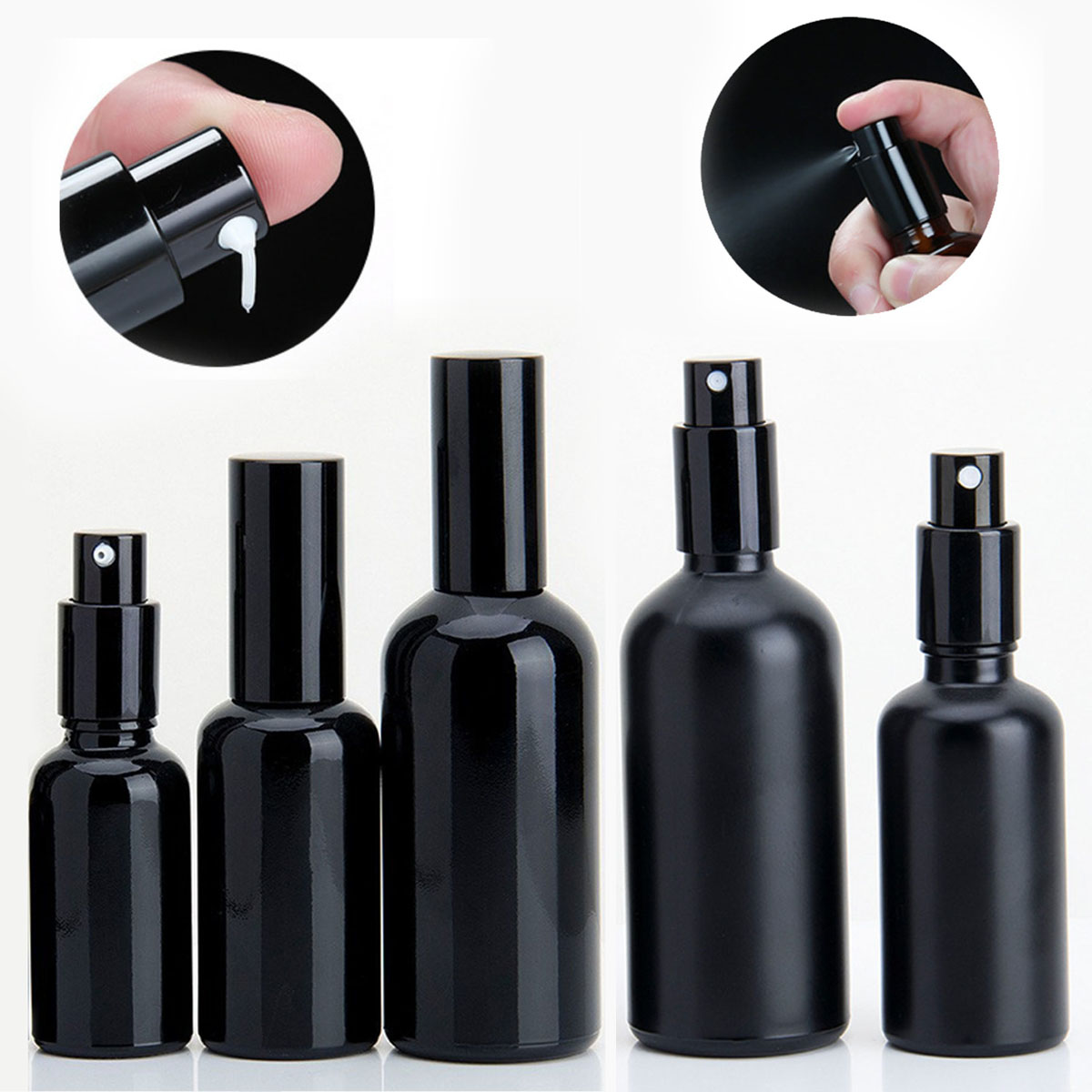 Oil Mister Spray Bottle - Frasco de Vidro Preto Vazio para