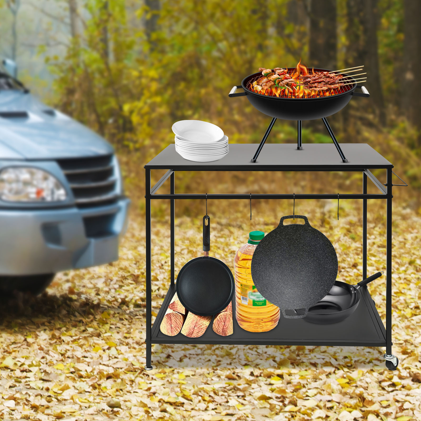 Carrinho de Cozinha Duplo com  - Kitchen Gadgets Rack avaliação e preço