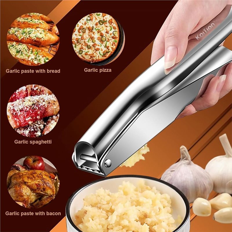 A25F-Prensa de alho em aço ino - Manual Garlic Press avaliação e preço