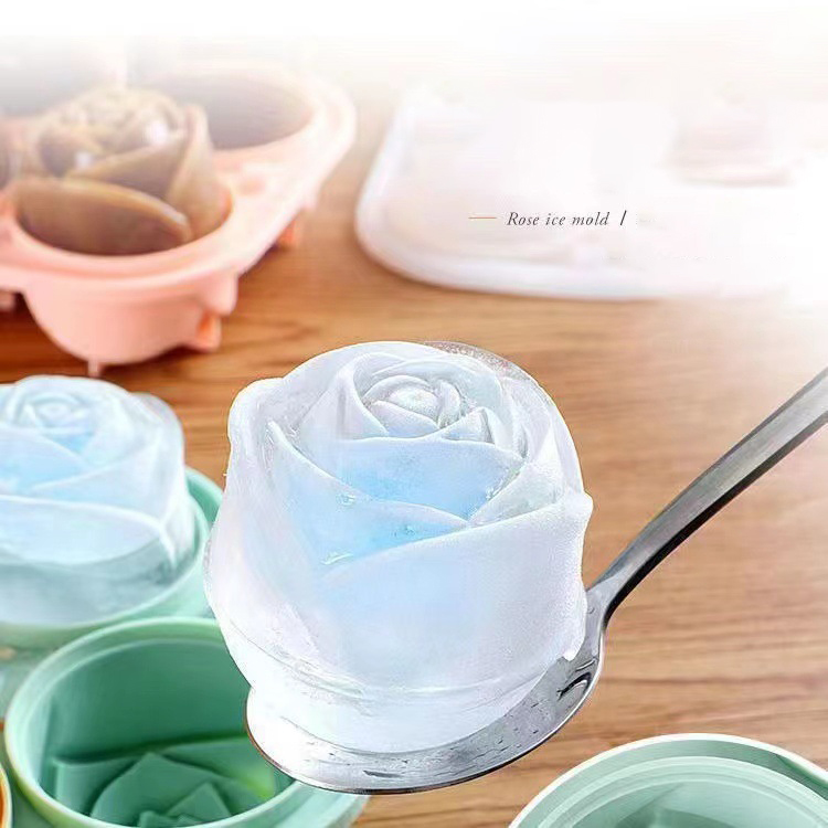 Moldes de gelo rosa 3d, 4 bura - Kitchen Gadgets Worth Buying avaliação e preço