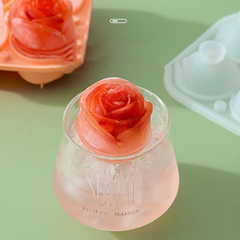 Moldes de gelo rosa 3d, 4 bura - Kitchen Gadgets Worth Buying avaliação e preço