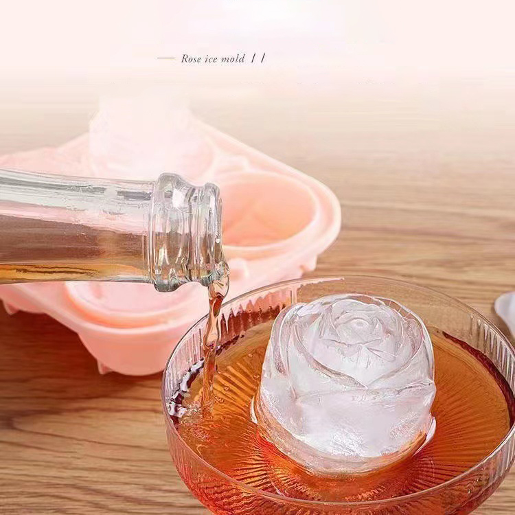 Moldes de gelo rosa 3d, 4 bura - Kitchen Gadgets Worth Buying avaliação e preço