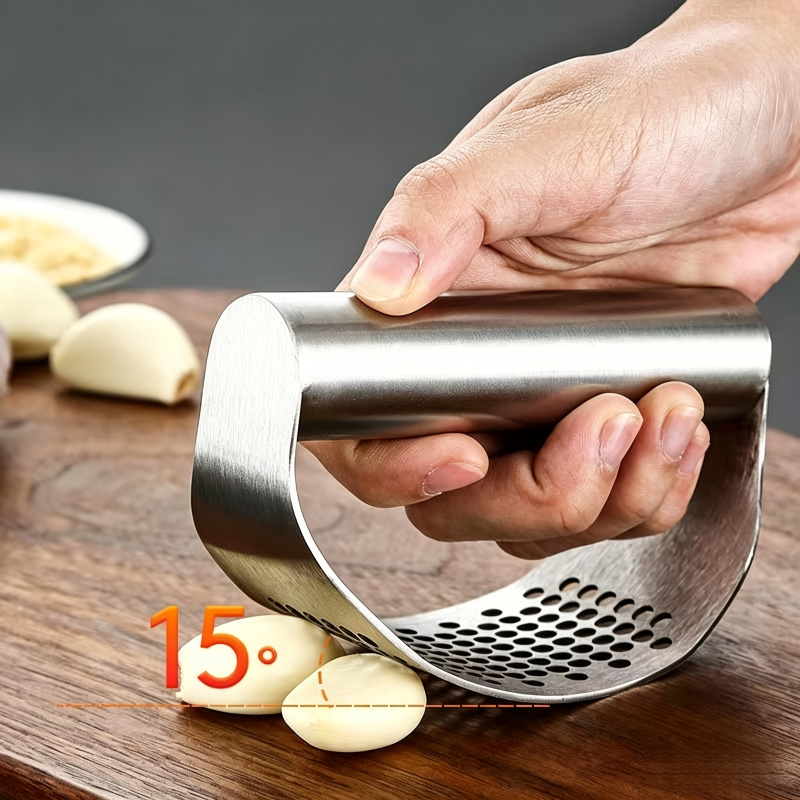 Prensa Manual de Alho em Aço I - Manual Garlic Press avaliação e preço